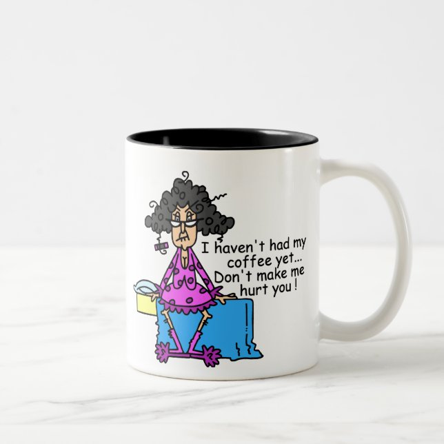 God morgon före kaffet Humor Två-Tonad Mugg (Höger)