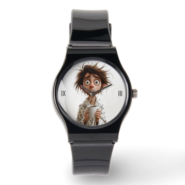 God morgon Galenhet: Kaffe först, frågor senare Armbandsur (Framsida)