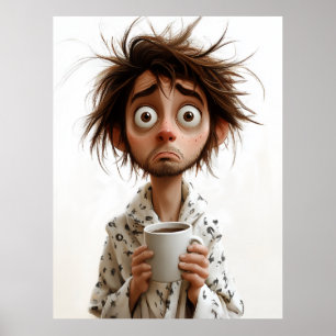 God morgon Galenhet: Kaffe först, frågor senare Poster