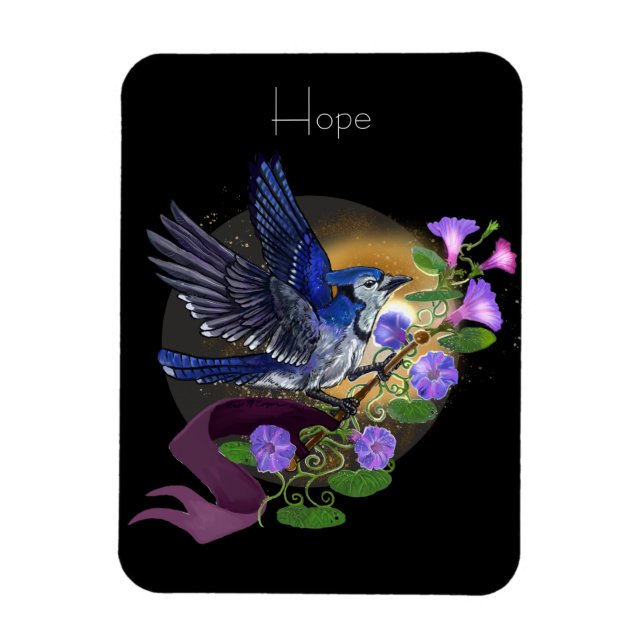 God morgon Glory BlueJay Magnet (Vertikal)