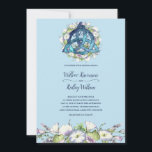 God morgon Glory Celtic Blue Triquetra Handfastein Inbjudningar<br><div class="desc">Skicka en oförglömlig inbjudan med den här skarpa och färgstarka golvbeläggningen av Celtic Blue Triquetra Handfasting med vackra blommigtar med vattenfärg på morgonen och stora,  blå triquetra med anpassningsbar och färg</div>