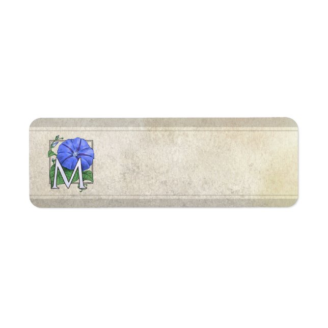 God morgon Glory Flower Monogram Returadress Etikett (Framsidan)