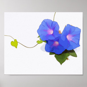 God morgon Glory Flowers, vattenfärg Poster