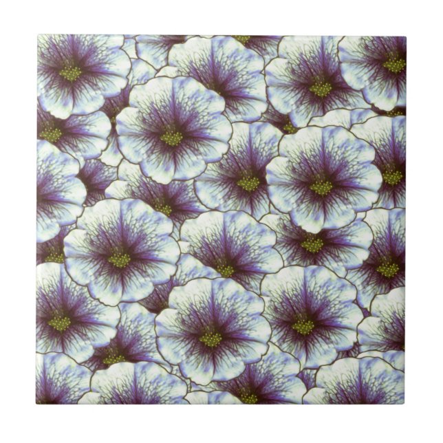 God morgon Glory Lila och White Kakelplatta (Framsidan)