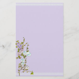 God morgon Glory Watercolor Flowers Lilac Brevpapper