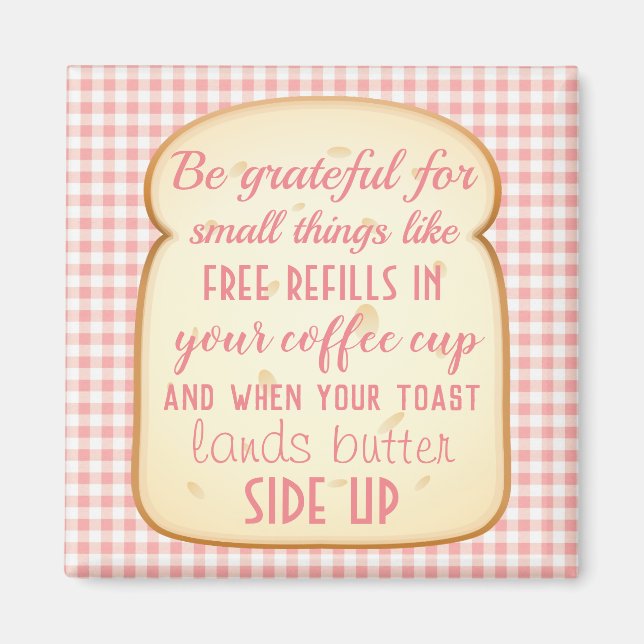 God morgon Gratitude Quote Kitchen Magnet (Framsidan)