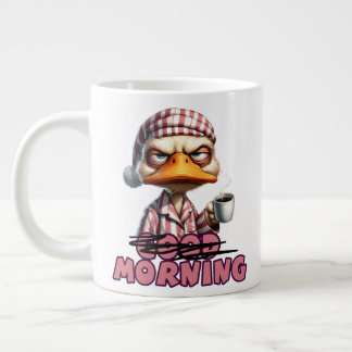 God Morgon Grumpy Duck Med Kaffe Och Pyjamas Jumbo Mugg
