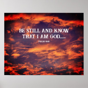 God morgon, Himlar, fortfarande Psalm 46:10, inspi Poster