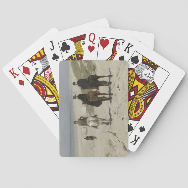 God morgon Horse Ride på Beach (av Anton Mauve) Casinokort (Baksidan)