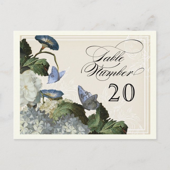 God morgon, Hydrangea - Bord, sittnummer Vykort (Framsida)