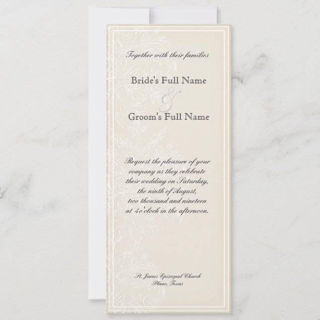 God morgon, Hydrangea bröllopsinbjudan - Rosa Inbjudningar (Framsida)