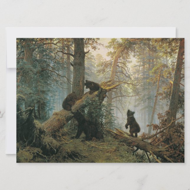 God morgon i en Gräs-skog (Bears i Skogen) Kort (Framsida)