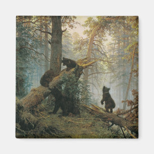 God morgon i en Gräs-skog (Bears i Skogen) Magnet