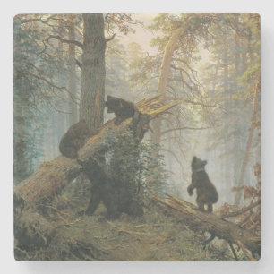 God morgon i en Gräs-skog (Bears i Skogen) Stenunderlägg
