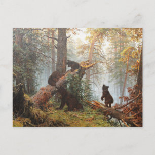 God morgon i en gräs-skog vykort