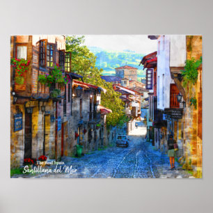God morgon i Santillana del Mar - Real Spanien Poster