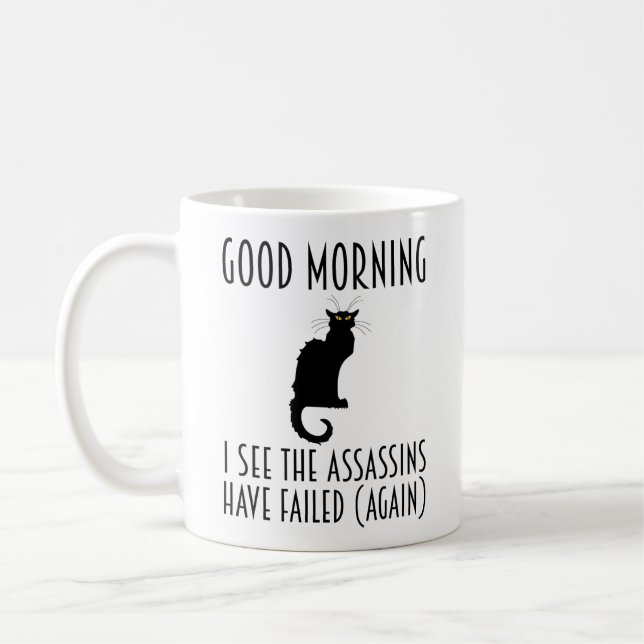 God Morgon - Jag Ser Att Mördarna Har Misslyckats Kaffemugg (Vänster)