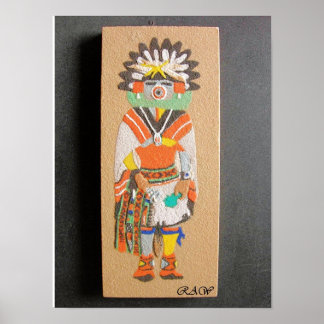 "God morgon" Kachina-sandmålning Poster