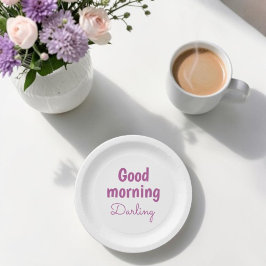 God Morgon Kära Romantiska Pappers Tallrikar