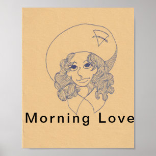 God morgon Kärlek, hälsningskort Poster