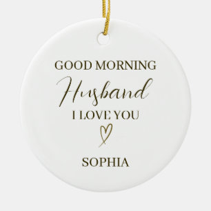 God Morgon Make Personlig Romantisk Present Julgransprydnad Keramik