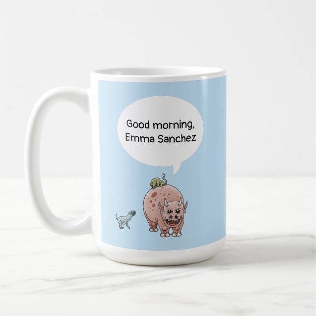 God morgon med dinosaurierna kaffemugg (Vänster)