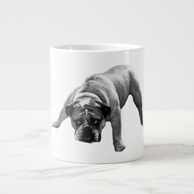 God morgon med en vaksam bulldog jumbo mugg (Framsidan)