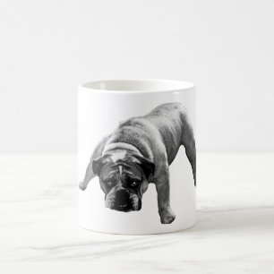God morgon med en vaksam bulldog kaffemugg