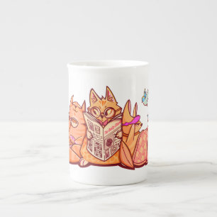 God morgon Meow - Cute Cat Mugg Benporslin Mugg
