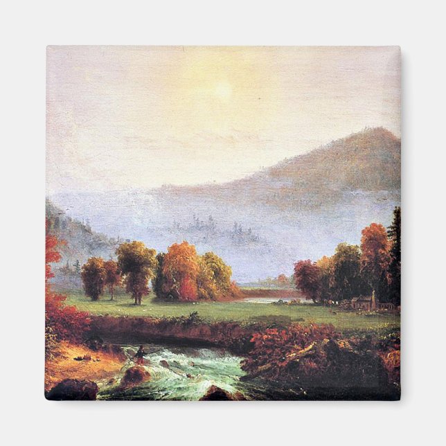 God morgon Mist Stigning i New Hampshire Magnet (Framsidan)