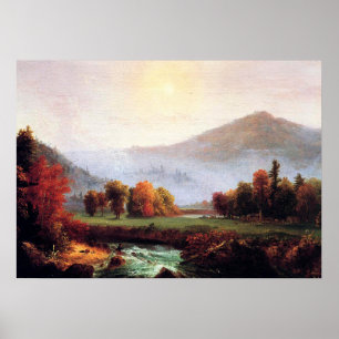 God morgon Mist Stigning i Plymouth, NH, bra art. Poster