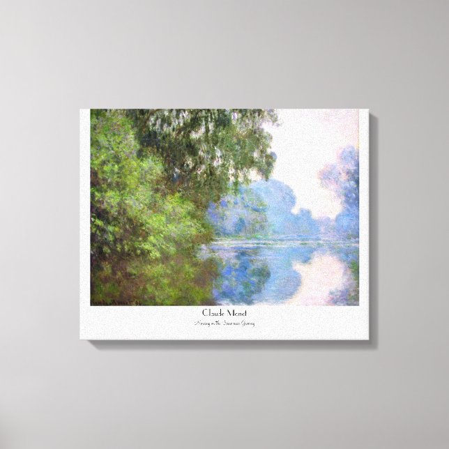 God morgon på Seine nära Giverny Claude Monet Canvastryck (Framsida)