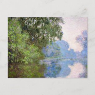 God morgon på Seine nära Giverny Claude Monet Vykort