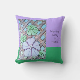 God morgon på Trellis Lila&Grönt - bakgrund Kudde