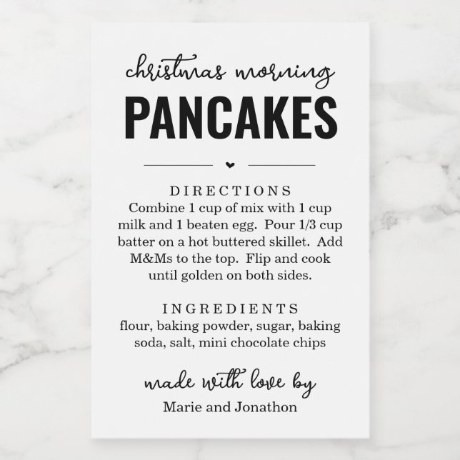God morgon Pancake Mix i Burk-presentetiketten Mat Etikett (Singel etikett)