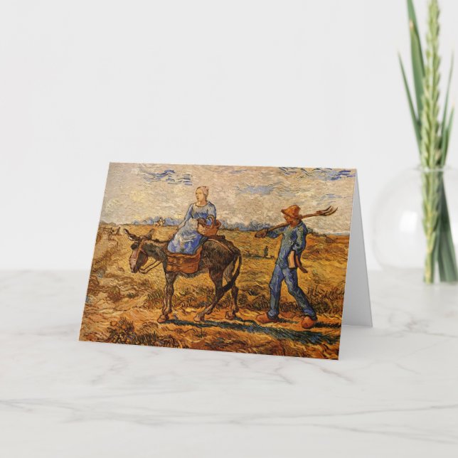 God morgon, Peasant Couple av Vincent van Gogh Kort (Framsida)