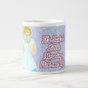 God morgon Plocka mig upp Sassy Retro Housefru Jumbo Mugg