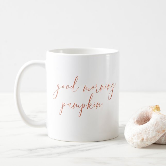 God morgon Pumpa Klassisk Mugg, 11 oz Kaffemugg (Med munk)