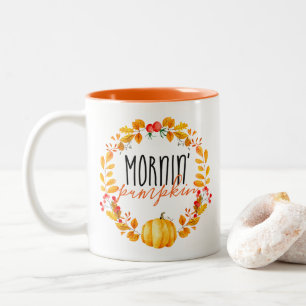 God morgon Pumpkin Fall Watercolor Coffee Mugg
