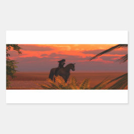 God morgon Ride Rektangulärt Klistermärke