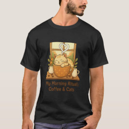 God morgon-ritual: Kaffe, katter och mysiga vibbar T Shirt