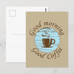 God morgon roliga citat för kaffedrickare vykort