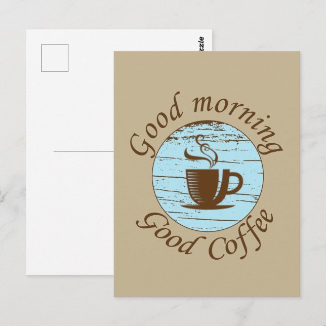 God morgon roliga citat för kaffedrickare vykort (Fram/baksida)