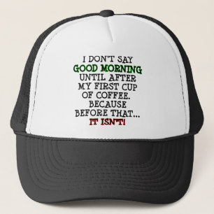 God Morgon Rollig Kaffe Bollmössa Lastbilsförarhat Truckerkeps