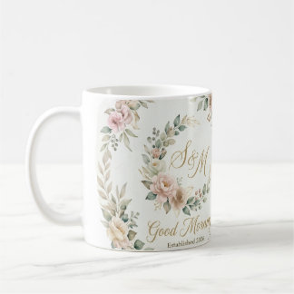 God Morgon S&M Personlig Blommig Krans Mugg
