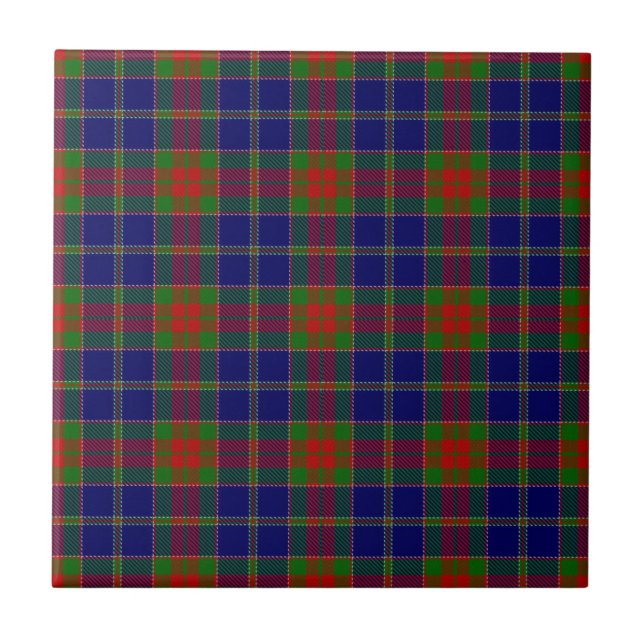 God morgon Scottish Tartan Mönster Kakelplatta (Framsidan)