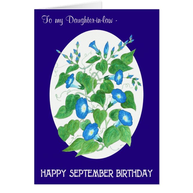 God morgon, september Birthday Dotter Hälsningskort (Framsidan)