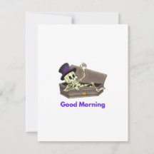 God Morgon Skelett i en Kista på en 