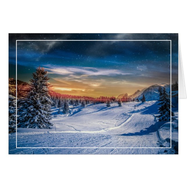 God morgon Ski Slope OBS Kort (Framsidan Horizontal)