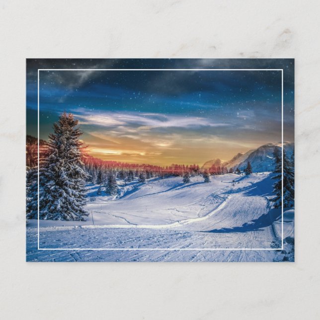 God morgon Ski Slope Vykort (Framsida)